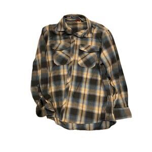 Design In Italy Checkered Button Up Flannel Mens L